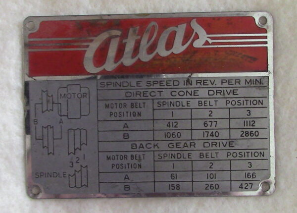 Atlas Milling Machine Label Set – Hillsgun